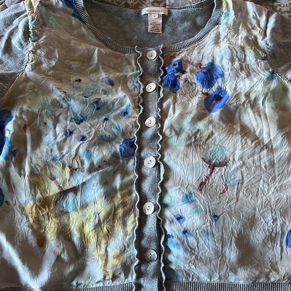 Sundance Cotton & Silk Floral Cardigan - Picture 6 of 7